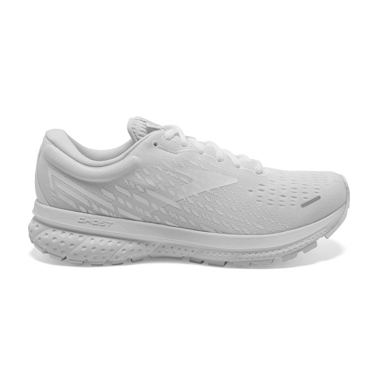 Brooks Ghost 13 Road Running Shoes - Men's - White/White (80294-NPGY)